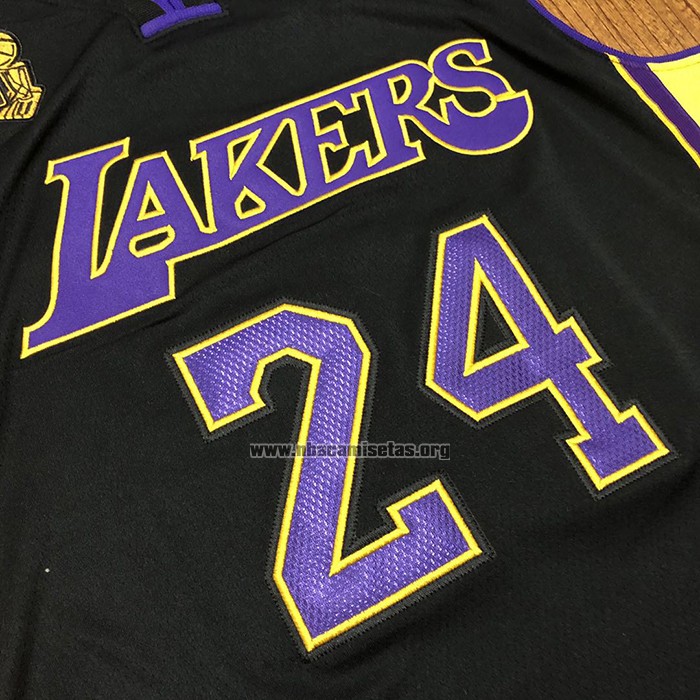 Camiseta Los Angeles Lakers Kobe Bryant NO 24 2017-18 Negro